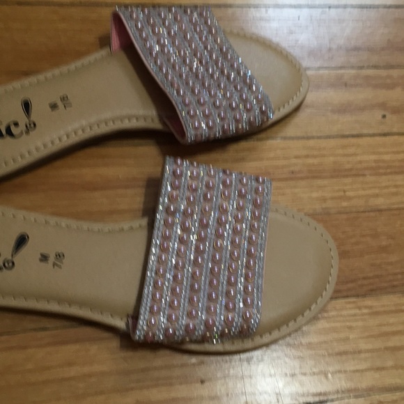 Sparkly slide on sandals - Picture 3 of 4